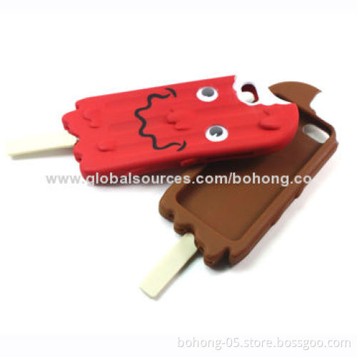 Silicone case for iPhone 5S,ICE cream 3D patter, same design available for Sam Note2 and Note3